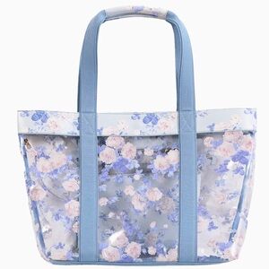 LoveShackFancy Marjorie beach bag / large tote blue floral nwt